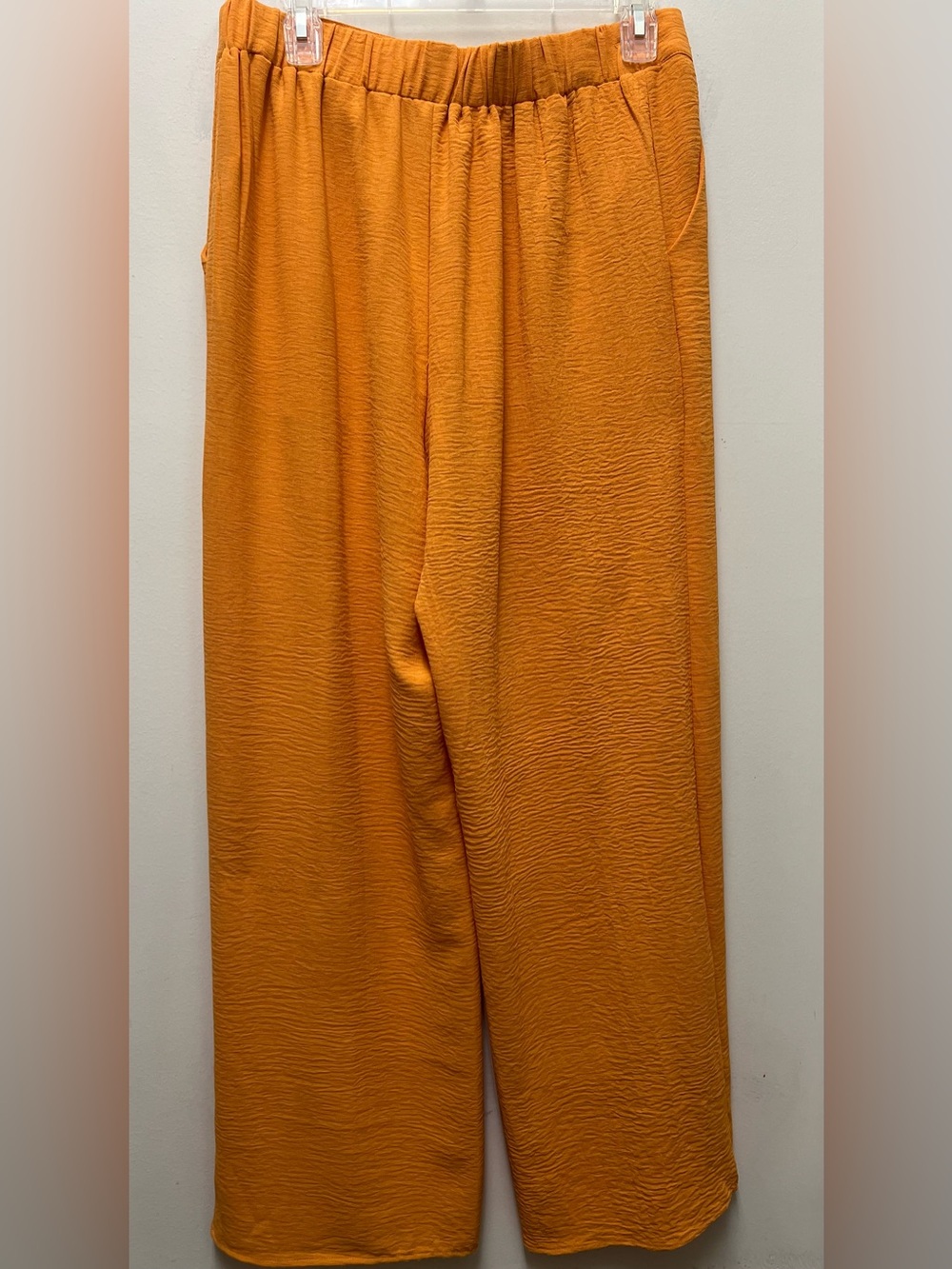 Paper Crane orange two piece crop top sleeveless shirt and wide leg pants set L - Picture 6 of 8